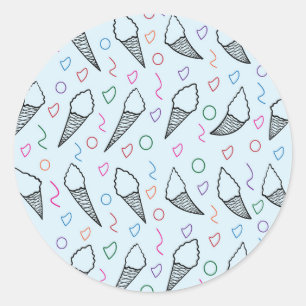 Adesivo Arte de cone de sorvete para amantes de sorvetes