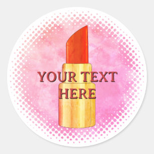 Adesivo Arte de Desenho de Batom Vermelho Texto Personaliz