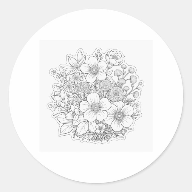 Adesivo arte de design floral (Frente)