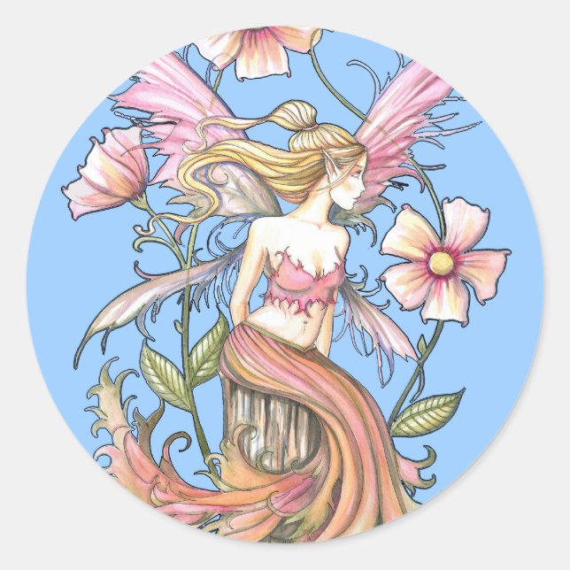 Adesivo Arte de Fada Flor de Rosa (Frente)