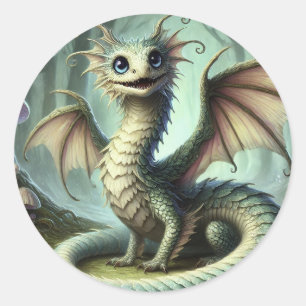 Adesivo Arte de Fantasia Criatura Fofa Dragão Jabberwocky