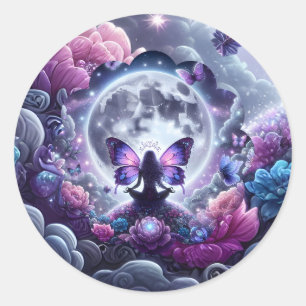 Adesivo Arte de Fantasia da Lua Cheia da Borboleta Feitice