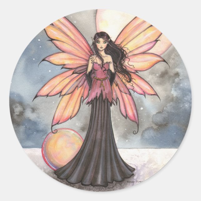 Adesivo Arte de Fantasia de Fada e Lua (Frente)
