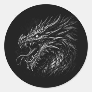 Adesivo Arte de Fantasia Medieval Grunge Estilo Dragão