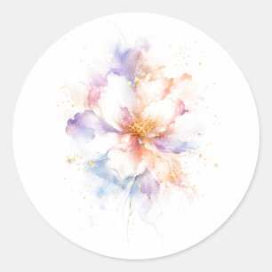 Adesivo Arte de Flor de Aquarela Pastel com Acentos de Our