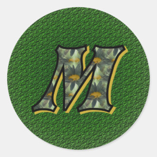 Adesivo Arte de Flor de Margaridas com Inicial de Monogram