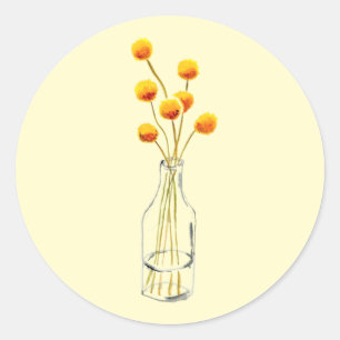 Adesivo Arte de flores amarela e feliz Billy Bob