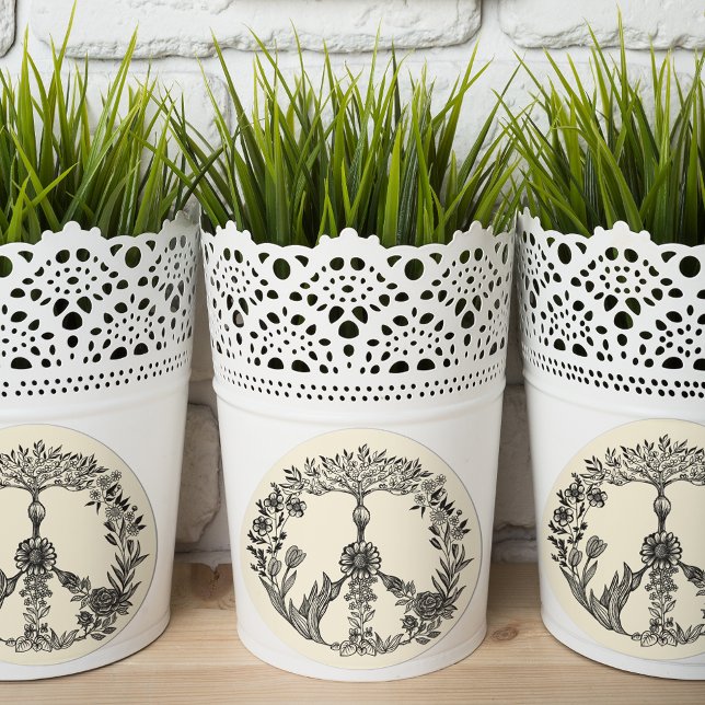 Adesivo Arte de Flórida de Desenho Floral de Paz Boho Hipp (Criador carregado)