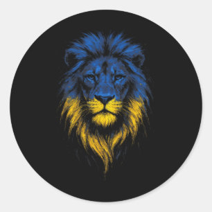 Adesivo Arte de Força de Leão Bandeira Ucraniana Ucrânia