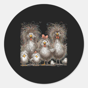 Adesivo Arte De Frango Engraçado Colorida, Galinha Louca