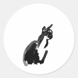 Adesivo Arte de Gato com Tinta e Pincel Wash