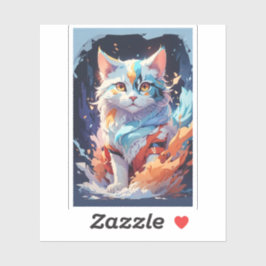 Adesivo Arte de Gato Fantasia de Cristal