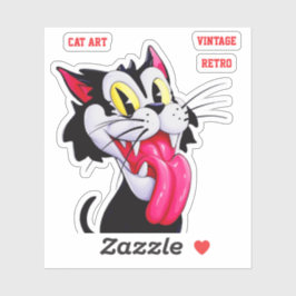 ADESIVO ARTE DE GATO VINTAGE RETRÔ