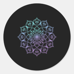 Adesivo Arte de Geometria Fractal Sagrada Mandala Aquarela