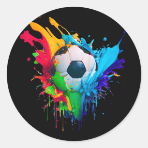 Adesivo Arte de Gol de Futebol Colorido Ll Splash Love