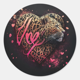 Adesivo Arte de Grafite de Amor Coração de Leopardo