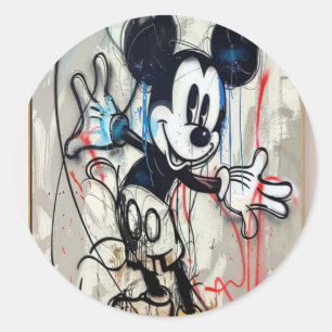 Adesivo Arte de Grafite do Mickey Mouse Estilo de Rua Pint