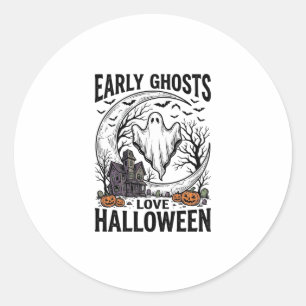 Adesivo Arte de gravura de fantasma de Halloween vintage a