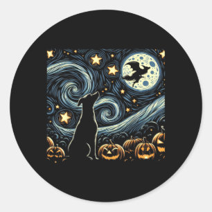 Adesivo Arte de Halloween Estrelado Noite Arte Céu Cachorr