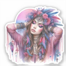 Arte de IA Boho Girl Moda Boêmia