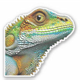 Adesivo Arte de IA de Lagarto de Aparência Legal