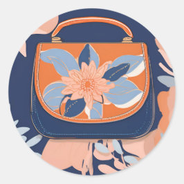 Adesivo Arte de IA laranja azul tropical