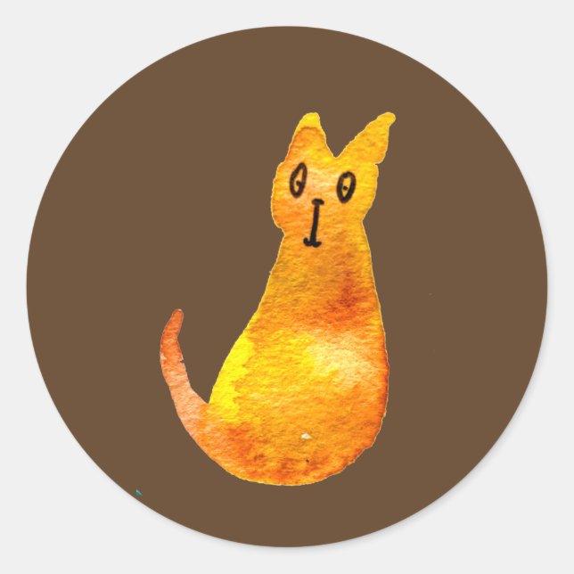 Adesivo Arte de ilustração de aquarela gengibre (Frente)