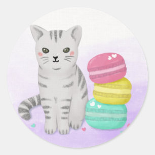 Adesivo Arte de Ilustração de Gato e Deserto