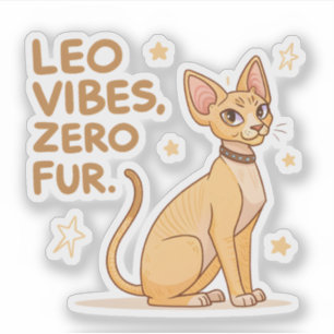 Adesivo Arte de Ilustração de Gato Esfinge de Leão Zodíaco