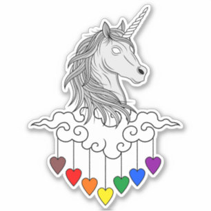 Adesivo Arte de Ilustração Majestosa do Unicórnio