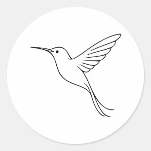 Adesivo Arte de linha de beija-flor minimalista em voo