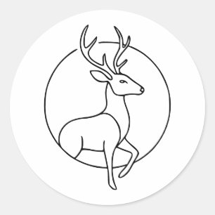 Adesivo Arte de Linha Minimalista de Veado – Arte de Anima