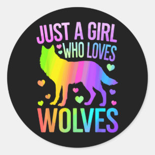 Adesivo Arte de Lobo Fofo Para Mulheres Meninas Pacote de