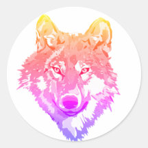 Arte de lobo solitário em dois tons