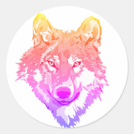 Adesivo Arte de lobo solitário em dois tons