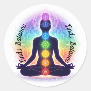 Adesivo Arte de Meditação dos Chakras   Sete Símbolos Colo