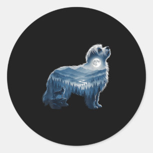 Adesivo Arte de montanha de amante de cão da floresta ao l