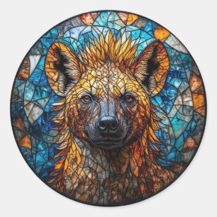 Adesivo Arte de Mosaico de Vidro Colorido de Hiena Majesto