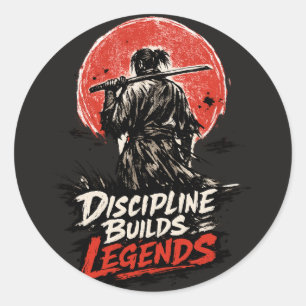 Adesivo Arte de Motivação da Disciplina Samurai