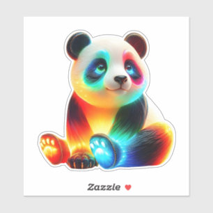 Adesivo Arte de Panda Colorido Luminoso – Panda de Luz Neo