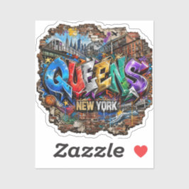 Adesivo Arte de Parede com Grafite de Queens Nova York