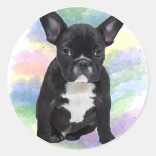 Adesivo Arte de pintura a óleo de água de mãe do Bulldog F