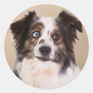 Adesivo Arte de pintura a óleo do cão pastor australiano