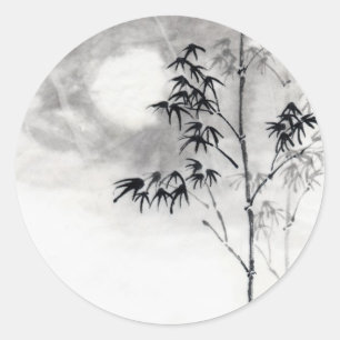 Adesivo Arte de pintura sumi-e japonesa clássica bamboo mo