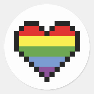 Adesivo Arte de pixel do orgulho arco-íris LGBT
