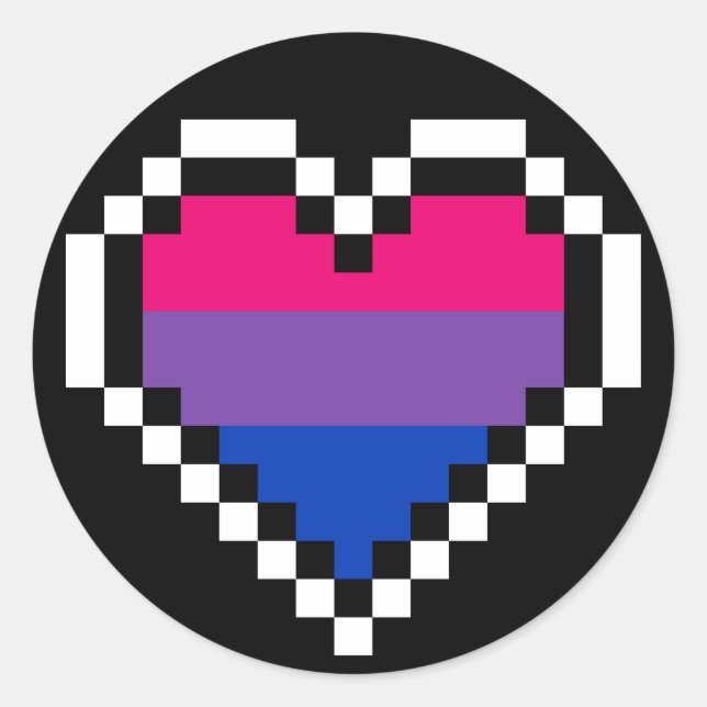 Adesivo Arte de pixel do orgulho bissexual LGBT (Frente)
