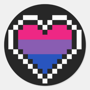 Adesivo Arte de pixel do orgulho bissexual LGBT