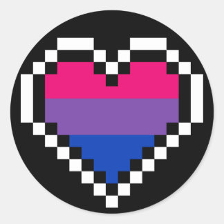 Adesivo Arte de pixel do orgulho bissexual LGBT