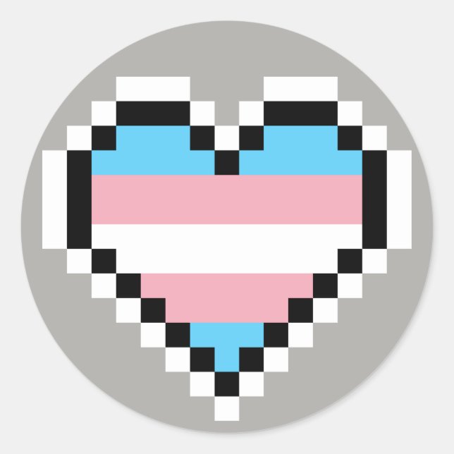 Adesivo Arte de pixel do orgulho transgênero LGBT (Frente)