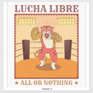 Adesivo Arte de Poster Esportivo Retro de Máscara de Luta